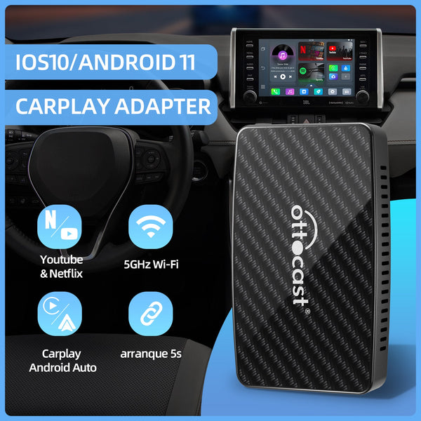 Play2Video Pro adaptador CarPlay/ Android Auto inalámbrico  con vídeo