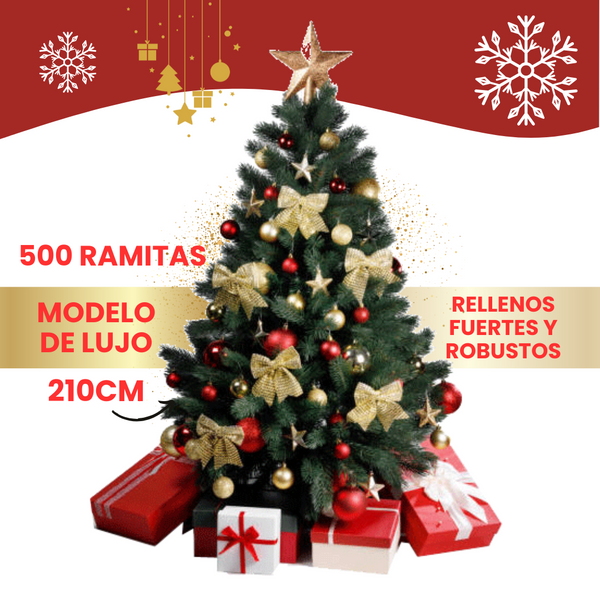 Árbol de Navidad Mágico y Luz LED + Decoración completa